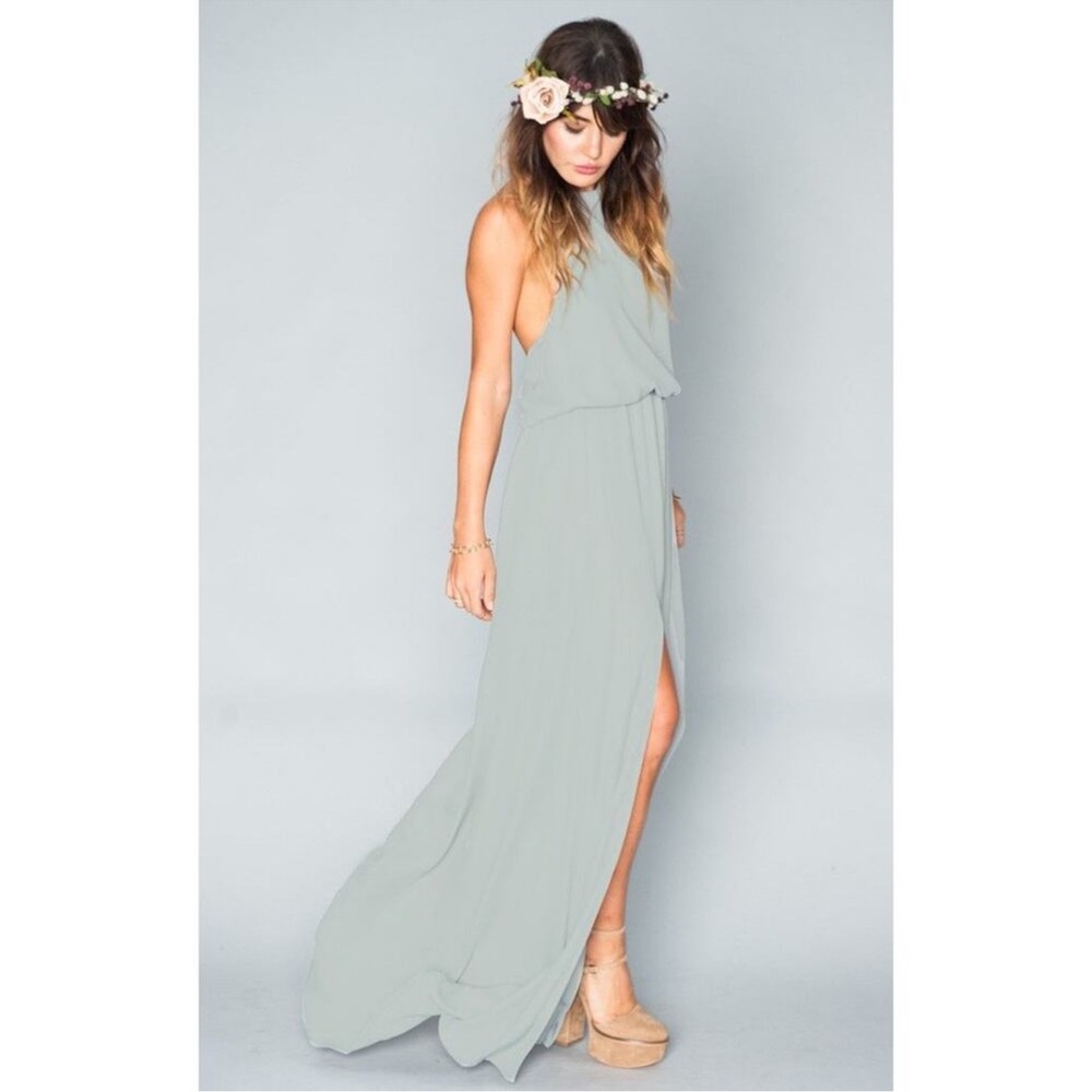 Show Me Your Mumu  Heather Halter Dress Size Small Sage Gray Excellent condition